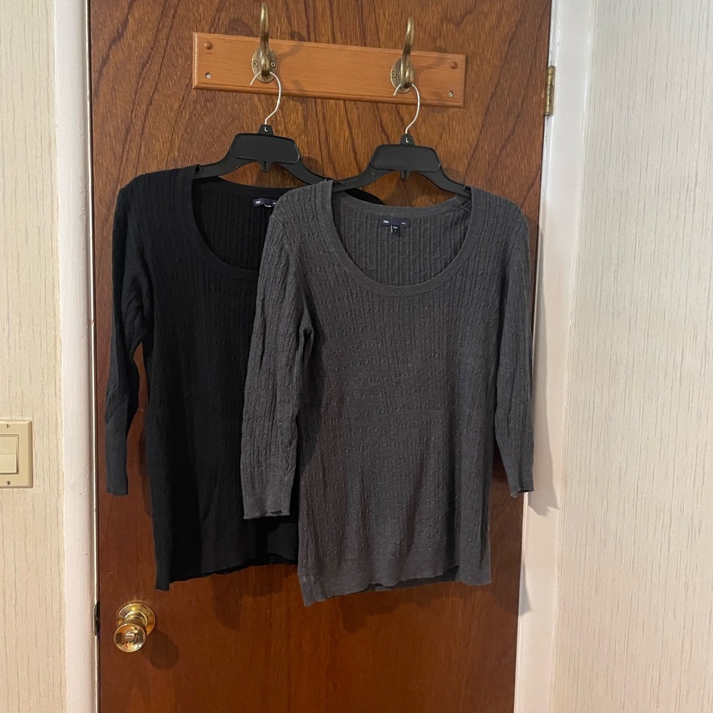 Set of Two Cotton Scoop neck Sweaters